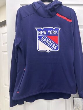 New York Rangers Navy Hoodie with Team Crest Size Medium